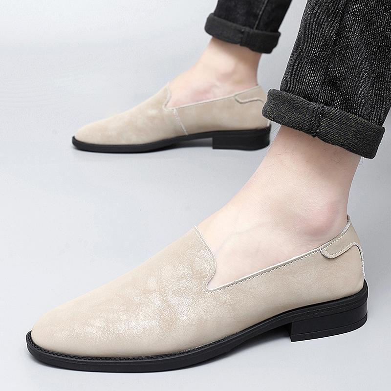 Fashion High Quality Brand Men's Leather Casual Shoes Soft Sole Comfortable Flat Bottom Loafers Classic Brown Men's Business Dress Shoes