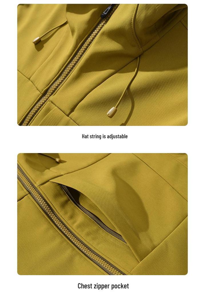 Unisex Waterproof Soft Shell Trekking Jacket with Fleece Lining and Hood for Outdoor Sports
