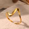 1 Pair Of Personalized Irregular Curve Opening Rings, Stainless Steel Adjustable Rings, Simple And Versatile Commuting Accessories