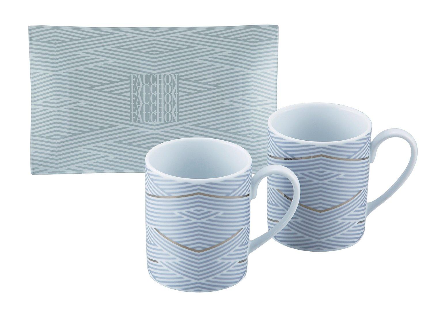 

Hogdseirrs FAUCHON Platine Pair of Mugs (with Tray) Set (Gift Box) FA40-13P