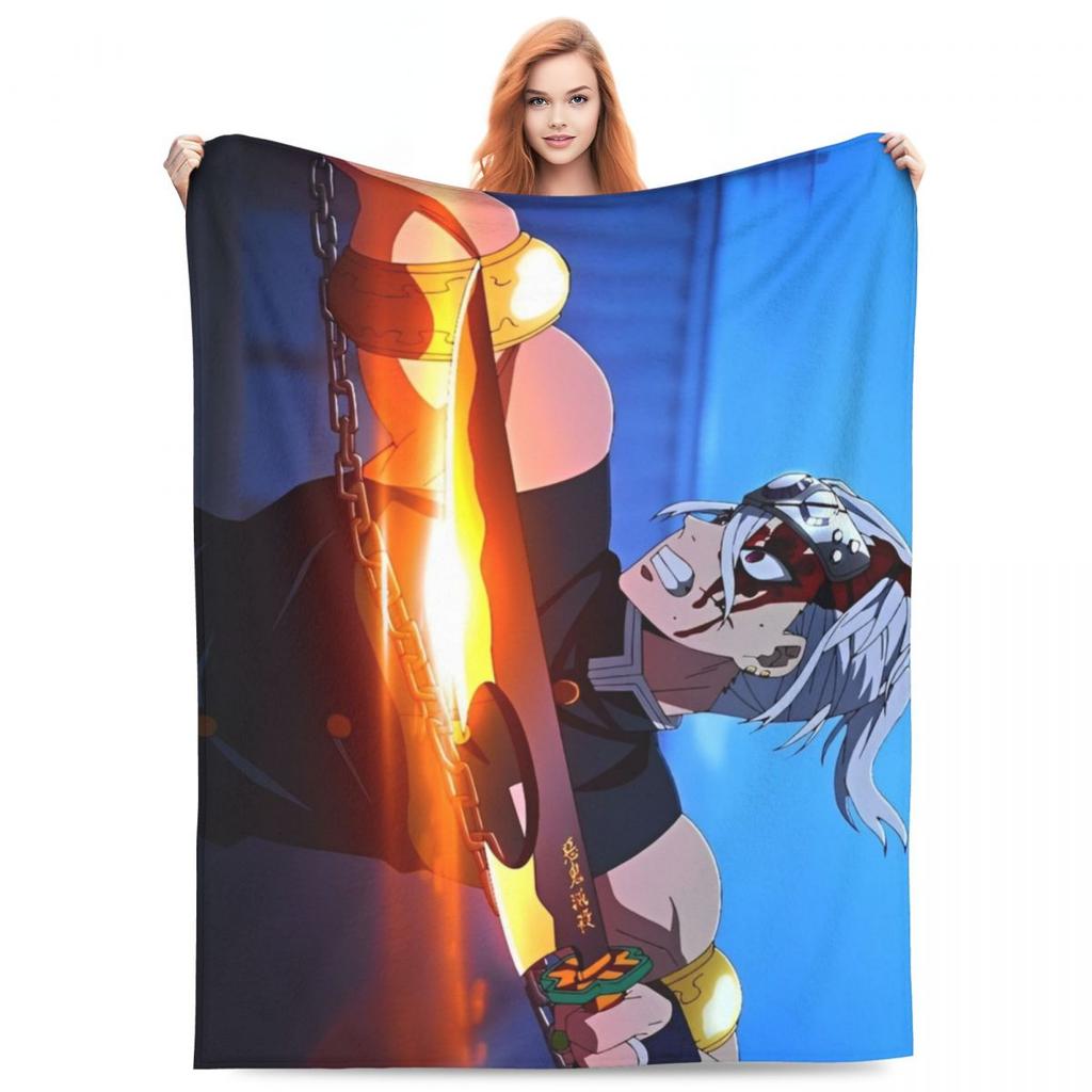 Zvukový pilíř Tengen Uzui Flanelová deka Anime Demon Slayer Vlastní přehoz na postel pohovku gauč 150*125cm Přikrývka