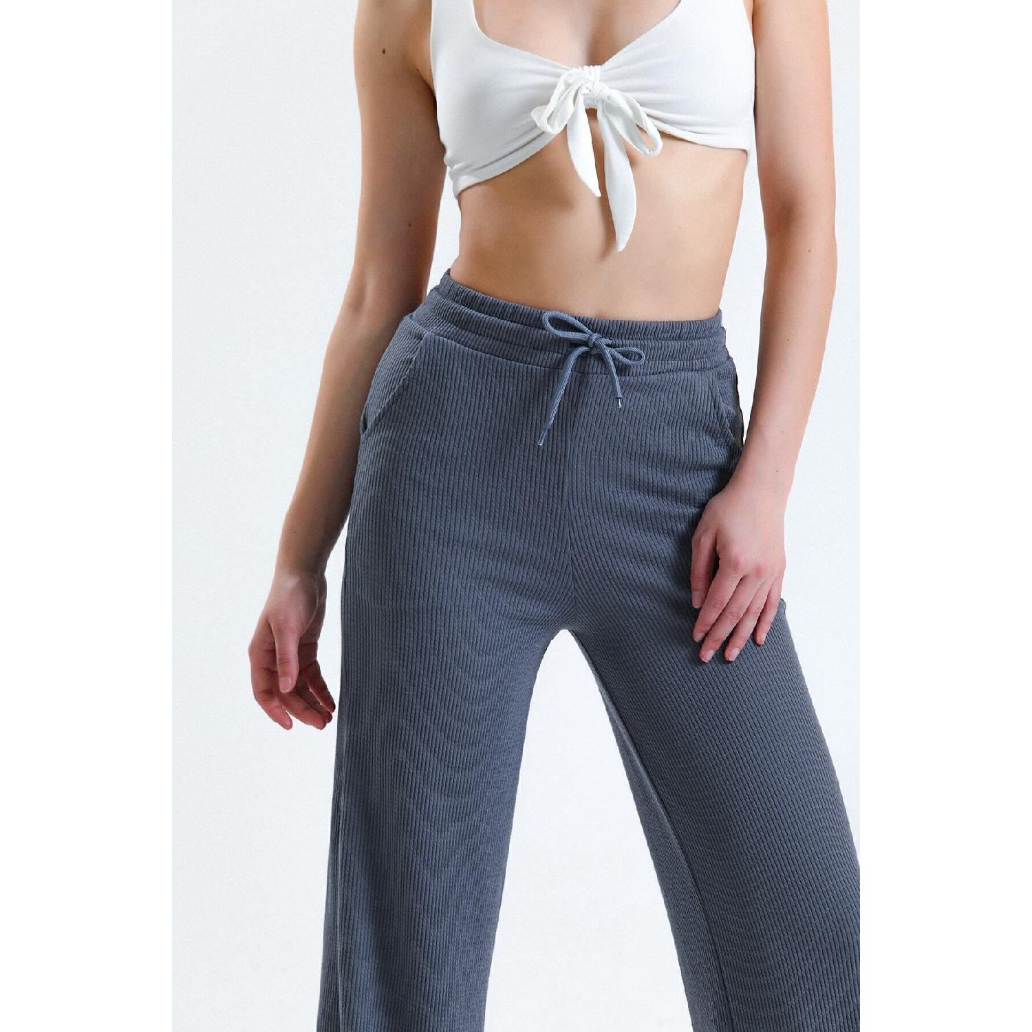 

Women s Elastic Pocket Wide Leg Sweatpants 2XL індиго
