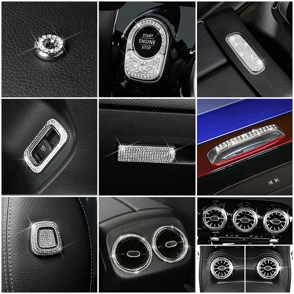 

For Mercedes Benz GLA Class 2020 2024 Car Interior Center Console Part Refit Crystal Trim Accessories Decorate Diamond Cover