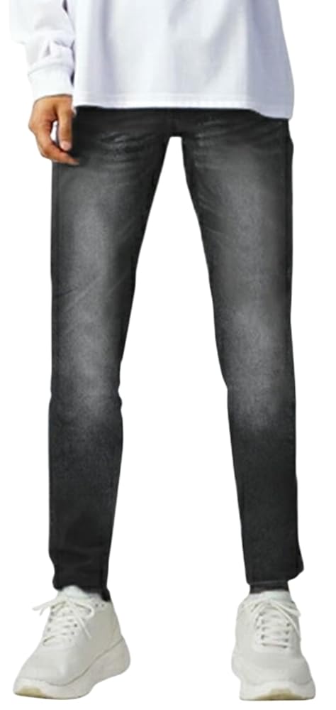 

SWANUNION Men s Denim Skinny Pants, Stretch Bottoms, Distressed Jeans, Skinny, Size M, Black Wash, f1113-m-va