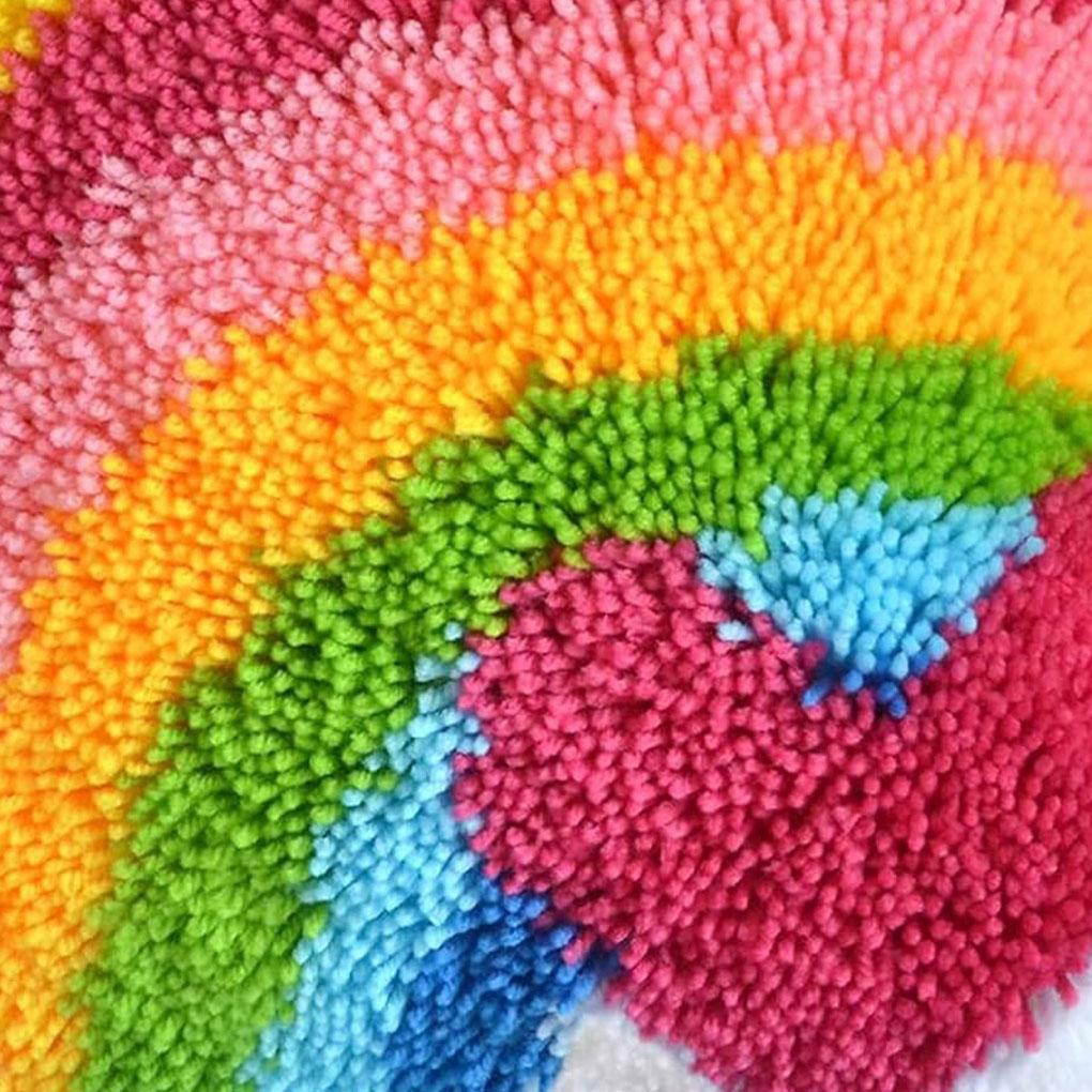 Knit DIY Rainbow Pattern Cushion Making Kits Enjoy DIY Fun With Latch Hook Kits DIY Pillowcase