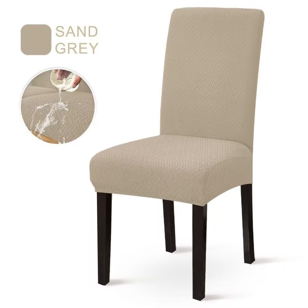 

Жаккардовый чехол на обеденный стул, эластичный эластичный чехол из спандекса с длинной спинкой, чехол на стул для стульев, кухни, отеля, свадебного банкета бежевый