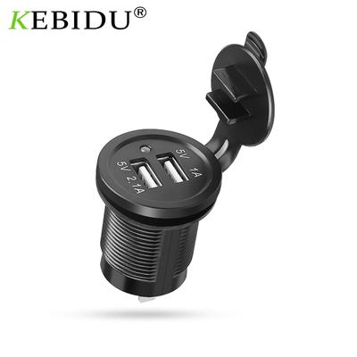 12v 2.1a Dvigubas USB prievadas Automobilinis įkroviklis Lizdas Kištukas Cigarečių degiklio lizdas Automobiliui Laivui Vandeniui atsparus Mobiliojo telefono įkrovimo adapteris