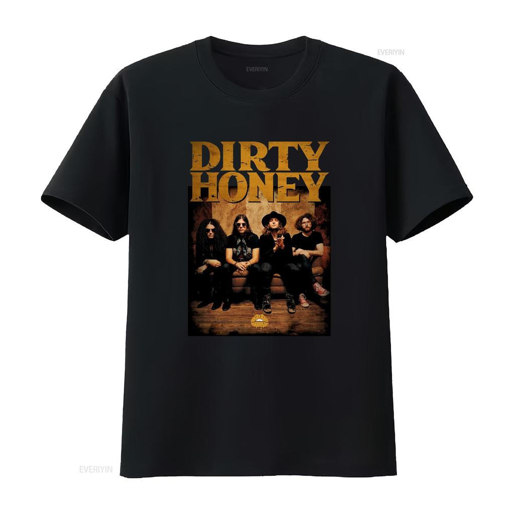 Dirty Honey Band Members Heavy Cotton Black T Shirt All Sizes Rock Design Ap369 vintage Washed Breathable homme Comfortable