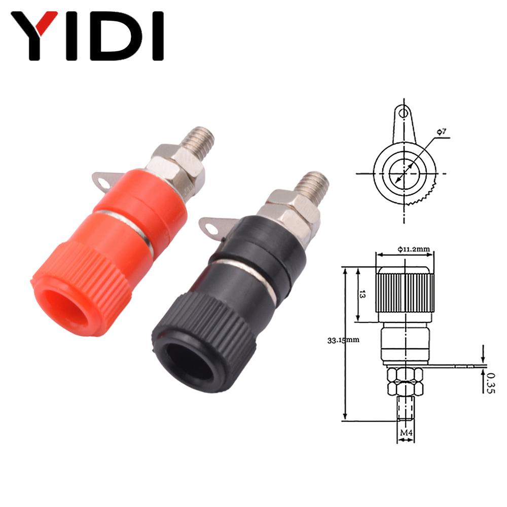 

5 Pairs 10pcs Audio Sound Amplifier Speaker Binding Post Banana Plug 4mm Adapt Jack Socket Red Black Terminal Test Connector 5 Red 5 Black