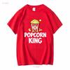 Popcorn King Machine Movie Snack Maker T Shirt Men vintage Washed Comfortable graphic Top For Everyday Wear Stretched Unisex