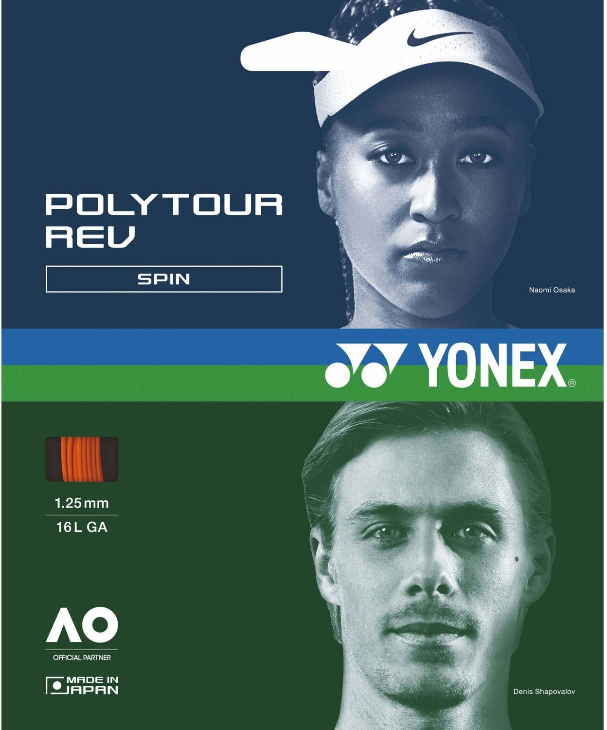 

YONEX Tennis String Poly Tour Rev 130 Bright Orange 12m PTGR130 12m Length