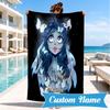 Custom Name Corpse Bride Art Heart In Space Adventure Microfiber Beach Towel, Lightweight for Summer Travel, Swimming Pool Fan Gift