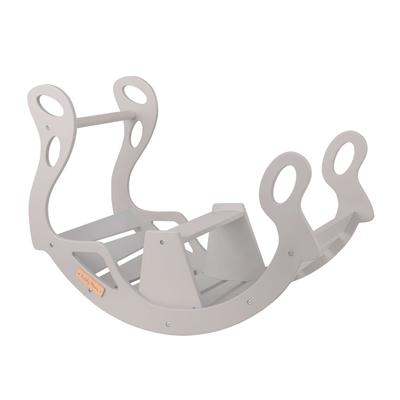 Wooden Rocker for Kids Multifunctional Arch Wooden Toy Climbing Play Arch for Children, Wr-001, Grey