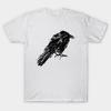 Men Black Print T-shirt The Raven No-Cut Transfer Paper Print Cotton Tshirt