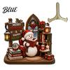 Indoor Outdoor Christmas Sign Wooden Table Sign 2D Flat Santa Claus/Snowman Reading Desktop Ornament Decorative Signage with Stand Holiday Tabletop