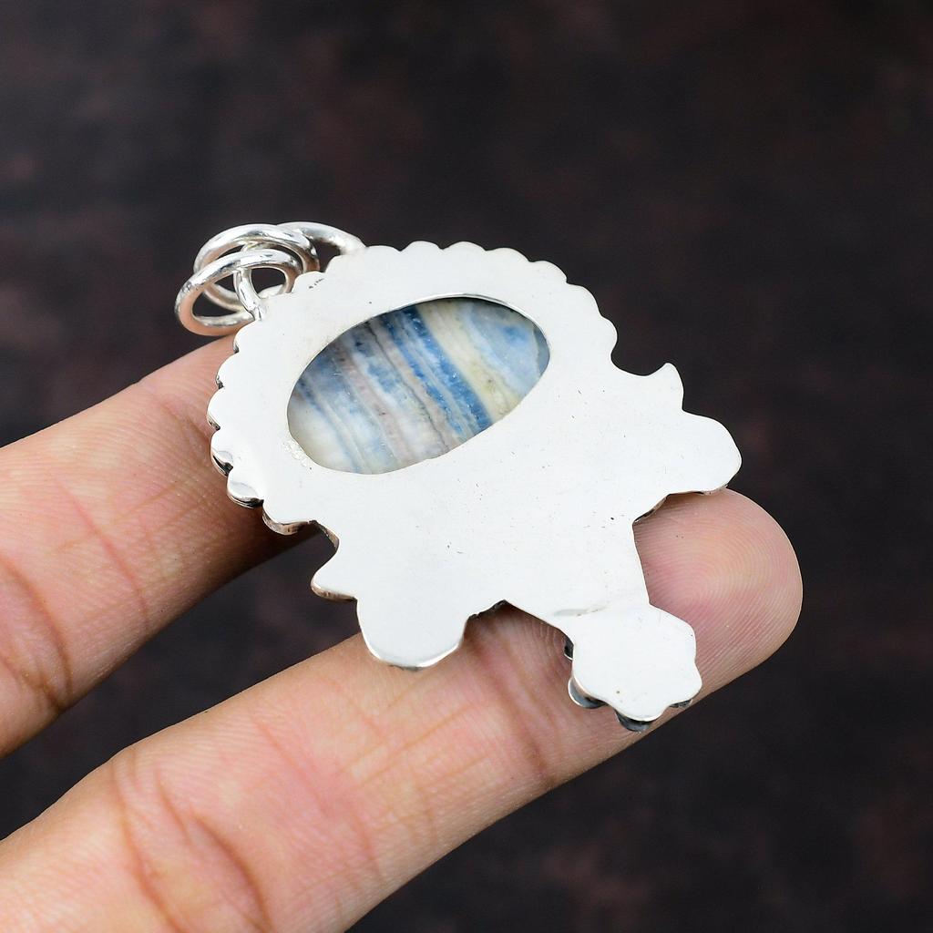 Blue Scheelite Pendant 925 Sterling Silver Pendant Beautiful Gemstone Pendant Handmade Jewelry Gift For Her Silver Jewelry Dragonfly Pendant