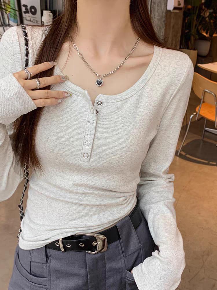 2026 Early Autumn Slimming Long Sleeve T-Shirt for Students