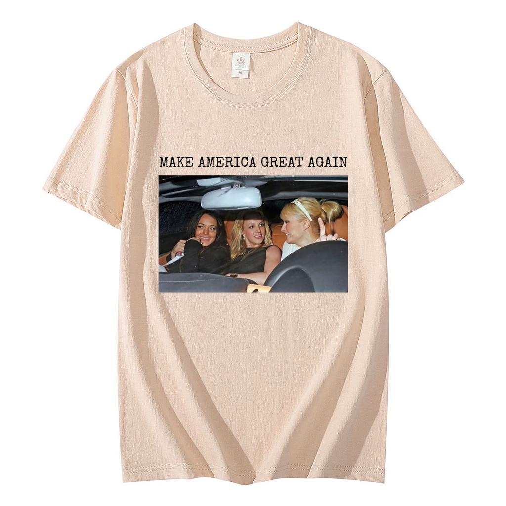 Britney Lindsay Paris Hilton Graphic T Shirts Unisex Fashion Aesthetics Short Sleeve T-shirts Casual Vintage Oversized T-shirt