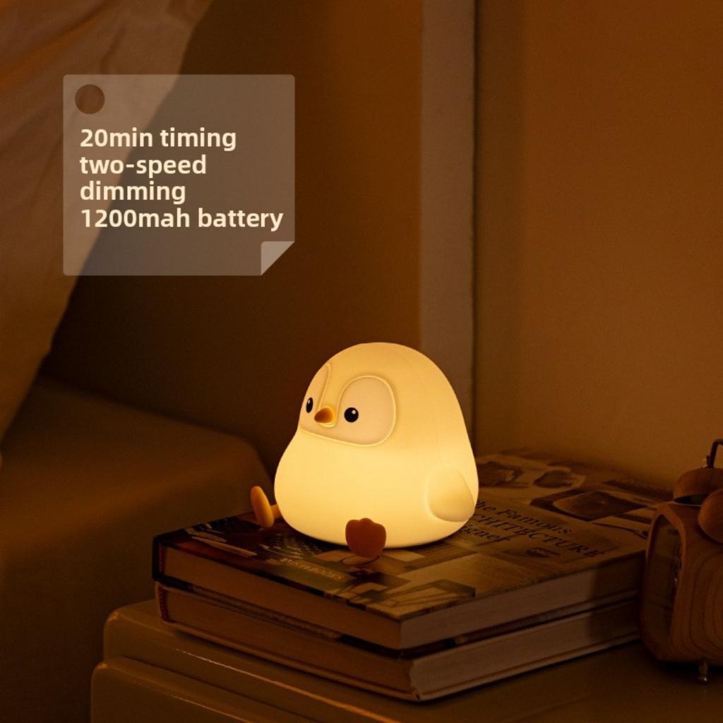 Penguin Baby Little Penguin Night Light English Patting Light USB Rechargeable Atmosphere Creative LED Light