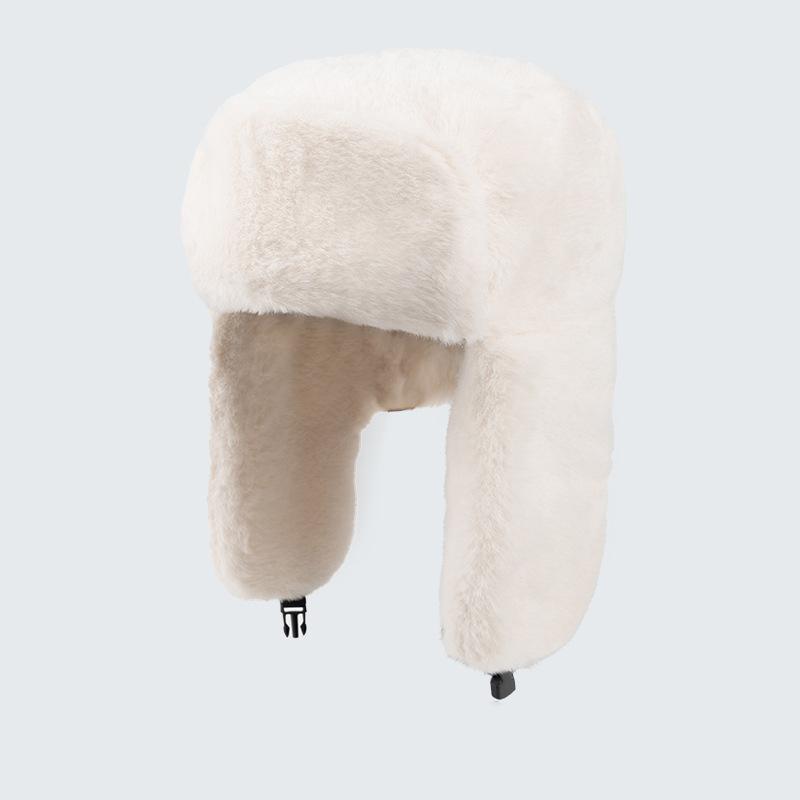 

Winter Warm Ear Protector Head Cap For Men Women Outdoor Thick Windproof Warm Cycling Cap Retro Pilot Locomotive Warm Cap
