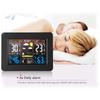 Wireless temperature and humidity meter weather clock home thermometer weather station LCD  wall mounted large color screen