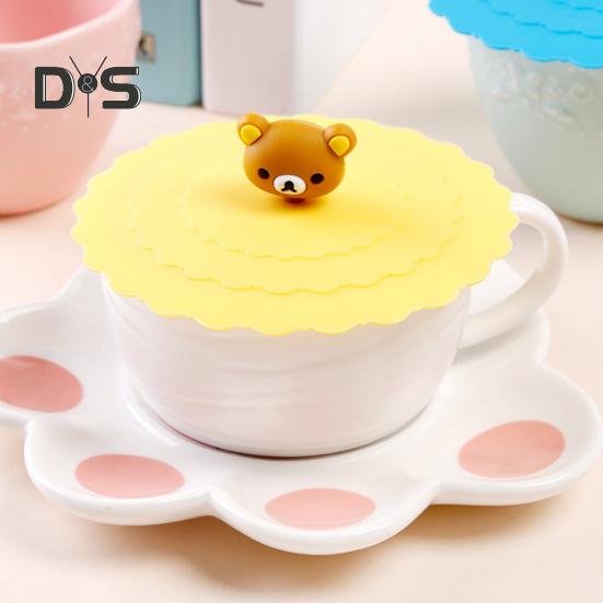 6Pcs Silicone Cup Lid Set Cute Animal Drink Covers Reusable Airtight Mug Cover for Hot/Cold Beverages Dustproof Leak-Proof Cup Sleeves
