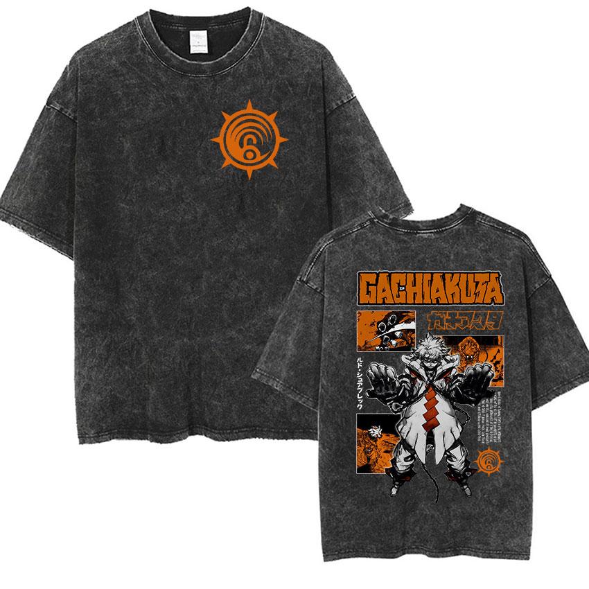 

Vintage Washed Anime Gachiakuta Zanka Fans Print T Shirts Unisex Women Unisexga Japanese Harajuku Oversized Cotton Tshirt Streetwear S