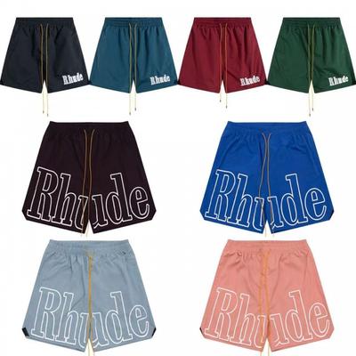RHUDE-Style Streetwear Shorts Men Women Loose Fit Drawstring Basketball Short With Reflective Outdoor Sport