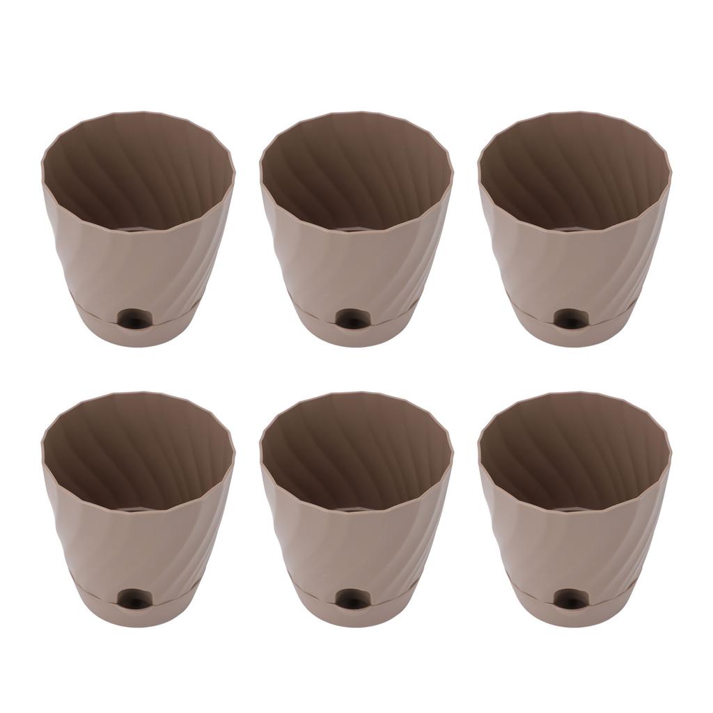 6pcs Plastic Flower Pot Gardening Plant Container Lightweight Plastic Planter for Home Balcony