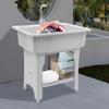 Large 70kg Capacity Modern Rectangular Laundry Sink, Gray Spacious Utility Tub & Wash Station, Complete with Storage Shelf