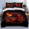 Dragon Flame Decorative Set Soft Comfortable Duvet Cover Bedding Set Included 1*Duvet Cover & 2*Pillowcases, Gift