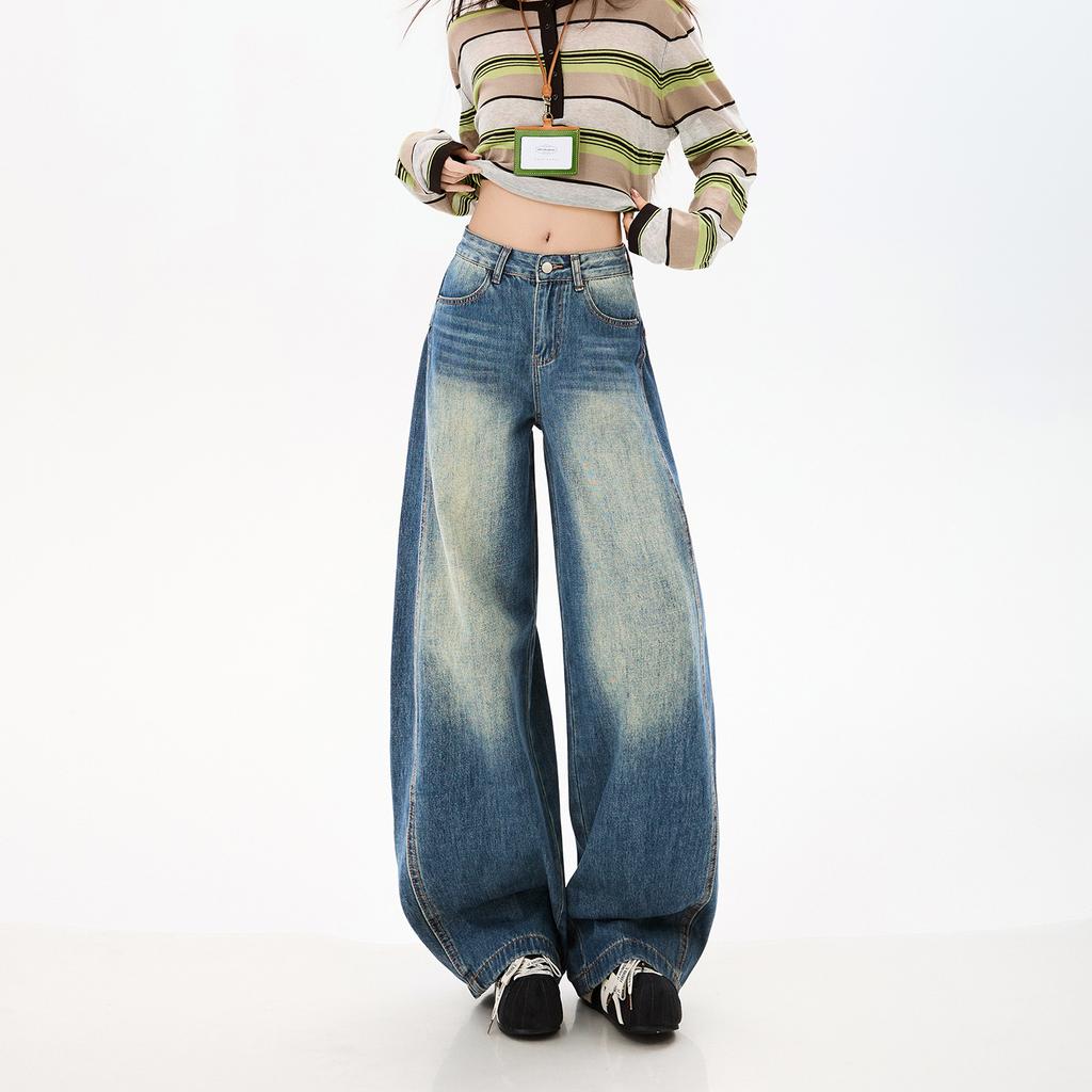 Loose Wide Leg Jeans For Women, Slimming Straight Leg Loose Floor Pants Women's Pants