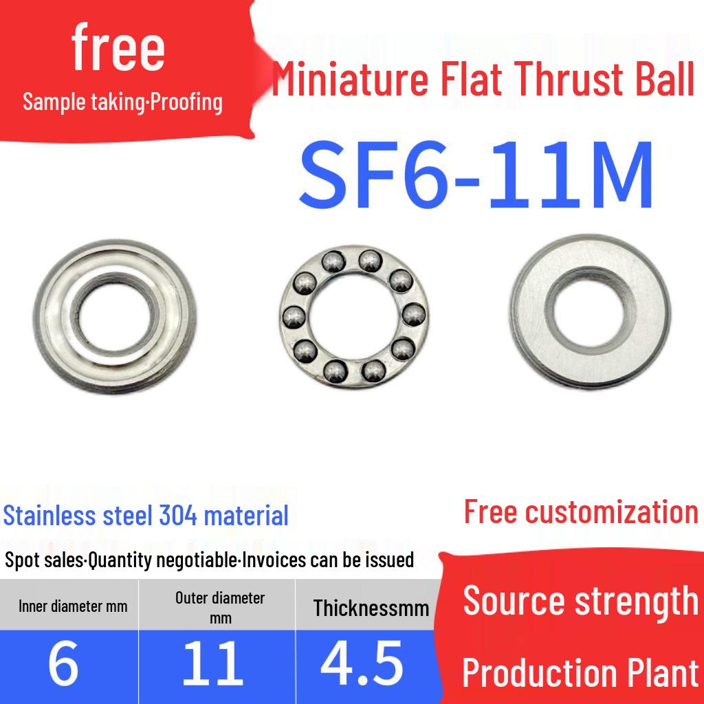 Stainless Steel 304 Miniature Thrust Ball Bearings (ID 2-12mm)