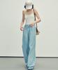 MALOUPE 9161 Ultra-Lightweight Single-Pleat Wide Denim Pants (Indigo)