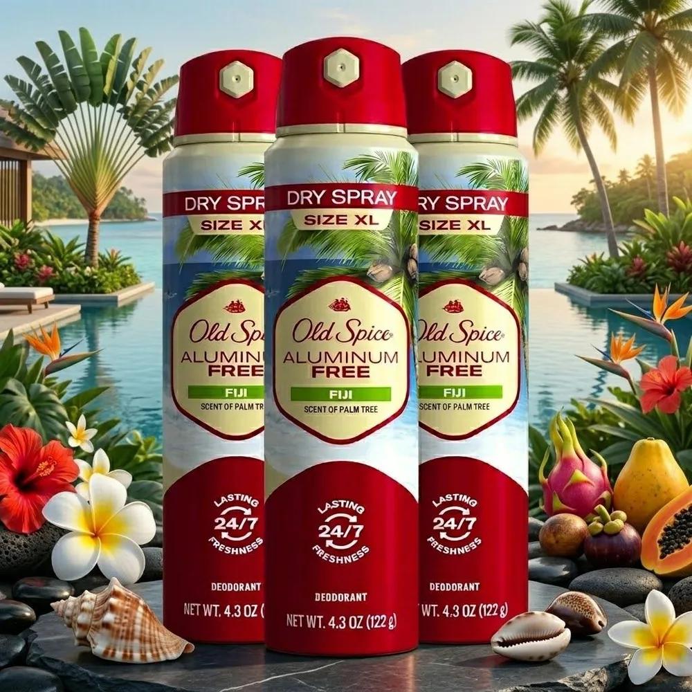 Мужской дезодорант-спрей Old Spice Аромат Фиджи 122 г Набор из 3 штук Без алюминия