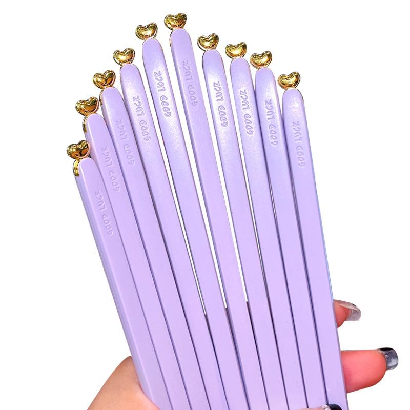 5 Pairs Colored Reusable Chopsticks, Fiberglass Chopsticks Set, Non-Slip, 25.5cm