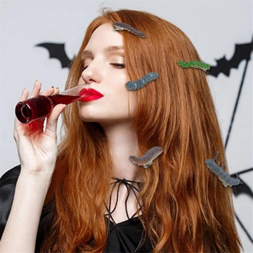 2025+ Scary Artificial Caterpillars Props Halloween Scary Caterpillars Hairpin Prank Prank Tool Handmade Decoration