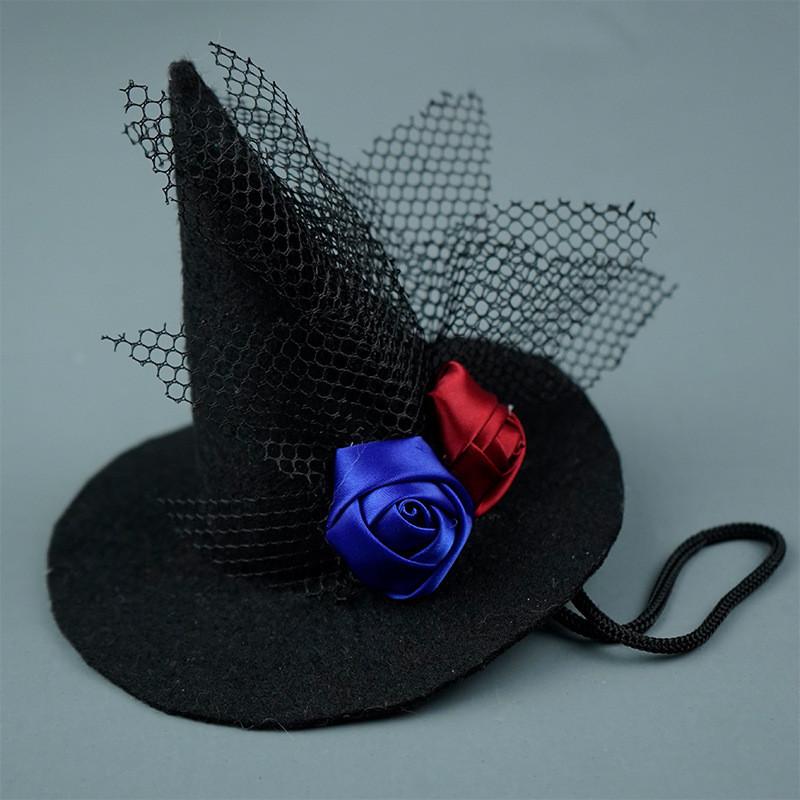 Witch Pet Hat Costume Accessory With Pumpkin And Bat Designs For Wear Halloween