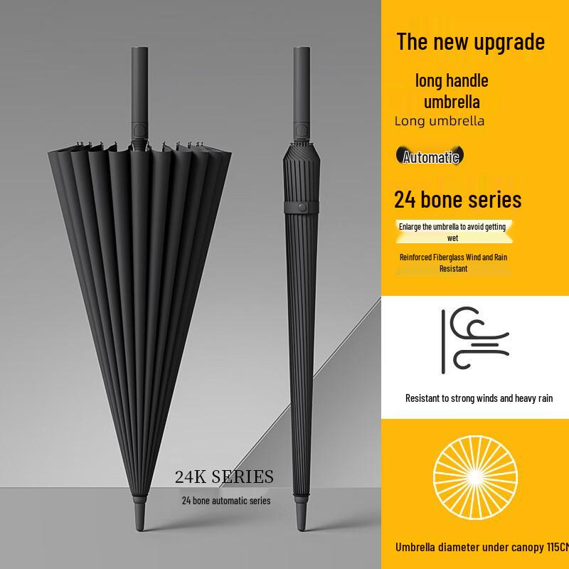 Bishngrui Stormproof Straight Handle Umbrella 24 Ribs