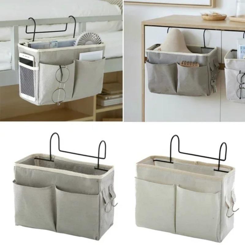 New Storage Basket Hanging Organizer Pen Holders Office Desk Accessories Book Holder Dormitory Bag with Hook Bed Pocket