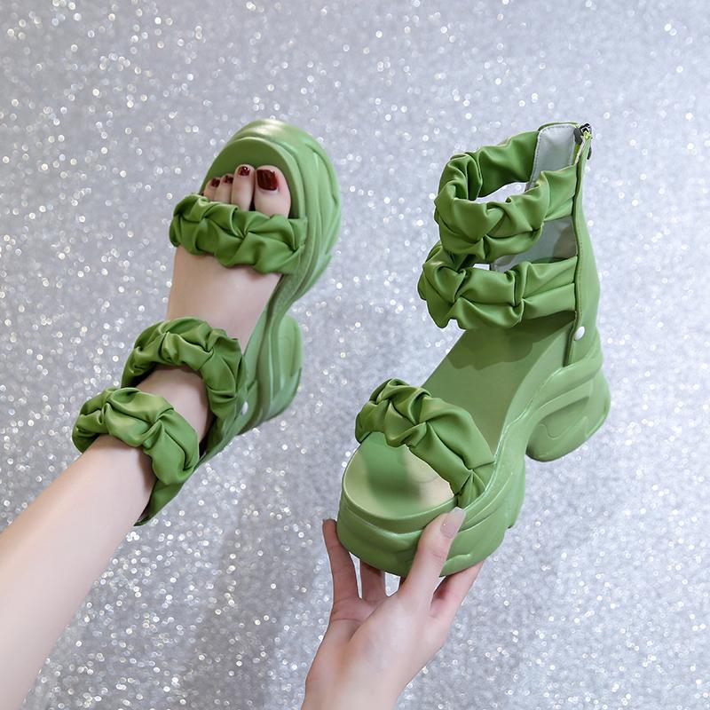 Women's Ultra High Platform Sandals 2024 Summer New Style Fashion Romanesque Casual Thick Soled Metal Decoration Women Shoes