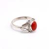 Red Coral 925 Sterling Silver Ring, Birthstone Handmade Leaf Ring, Gift For Her, Anniversary Gift Ring