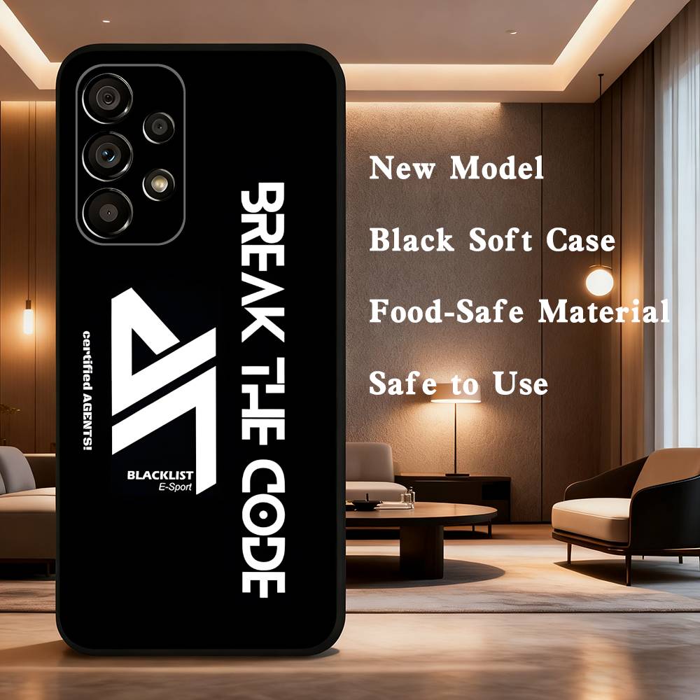 B-Blacklist   Phone Case Soft Black Protective Case for Samsung Galaxy A32, A10, A71, A11, A12, A13, A31, Note 10, 9, 8, Etc.
