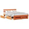 Bed Frame Waxed Brown 160 X 200 Cm Solid Pine Wood