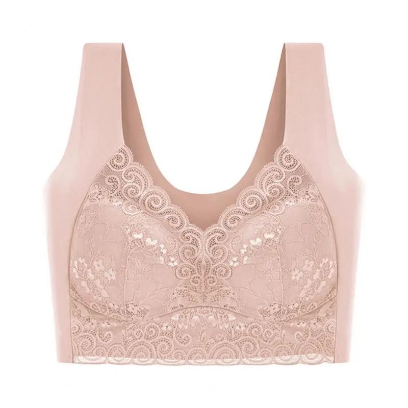

Кружевной широкий плечевой ремень женский бюстгальтер бесшовный мягкий дышащий жилет стиль бюстгальтер с подкладкой пуш-ап растягивающиеся бюстгальтеры женское нижнее белье L розовый