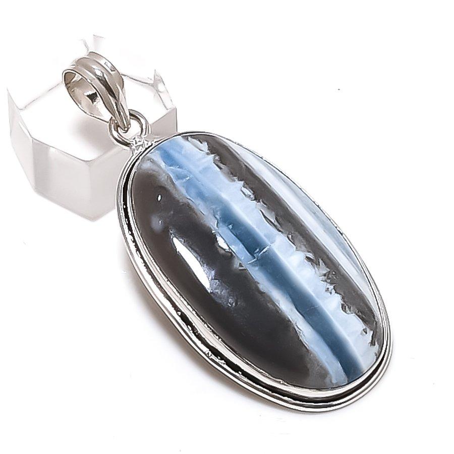 Owhyee Opal Gemstone Handmade 925 Sterling Silver Jewelry Pendant 2.25" o1O20