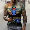 Sommer Ny 3D-trykt US Route 66 Kul Rundhals Herre T-skjorte