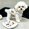 Lightweight Dog Vest Dachshund Schnauzer Bichon Teddy - Cartoon Style Cotton Blend Sleeveless Top In White Blue Pink
