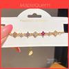 18 Karat Vergoldetes Zirkon Glücksklee Blume Armband Für Damen Geschenk