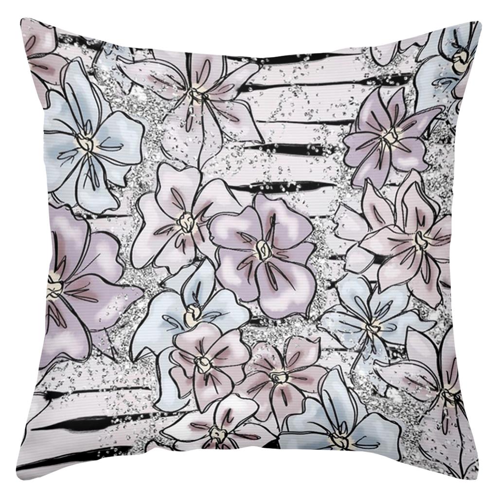2D flat printing Floral & Butterfly Patterned Decorative Cushion Covers Polyester pillowcase, sofa decorative cushion cov